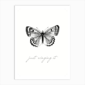 Just Winging It - White Art Print