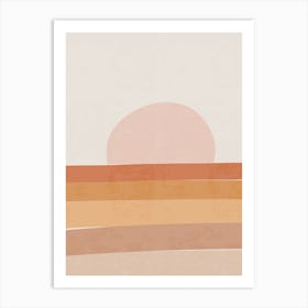 Bohemian Minimal Abstract Sunset Art Print