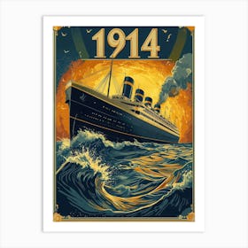 Aihrgdesign A Vintage Travel Poster Of A Grand Steamship Emba 87201846 3e40 4c66 B7f0 25e0386db172 3 Art Print