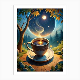 Coffee Cup In The Forest Art Print