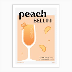 Peach Bellini in Orange Cocktail Recipe Art Print
