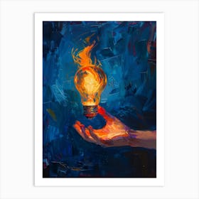 Light Bulb In Hand 1 Art Print