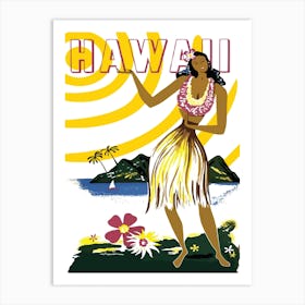 Hawaii, Big Hula Girl Art Print