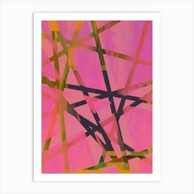 Tangled - Pink Navy Art Print