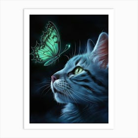 Butterfly Cat 1 Art Print