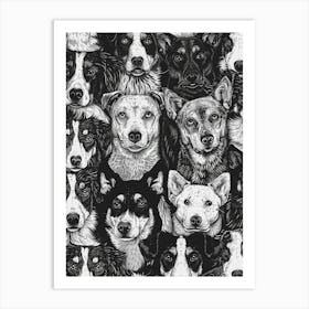 Perfectly Repeatable Artwork With Cute Dog Faces 18 Art Print