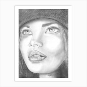 Girl In A Hat Art Print