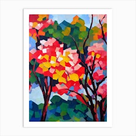 Southern Magnolia Tree Cubist 2 Art Print