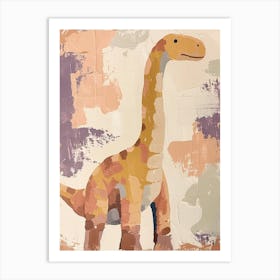 Muted Pastels Dinosaur Portrait 2 Art Print