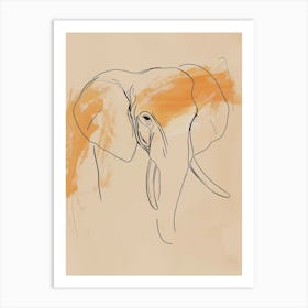 Elephant Head - Boho, Line Art Art Print