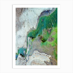 Abstract Green River Landscape Art Print