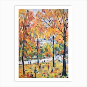 Autumn City Park Painting Battersea Park London 2 Art Print