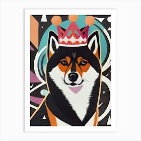 Shiba Inu with crown Art Print