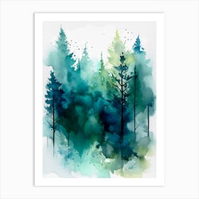 Trees watercolor art Art Print