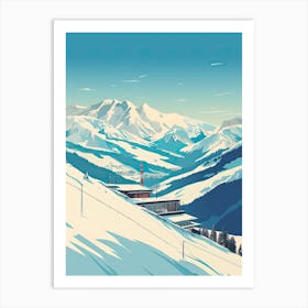 Zell Am See   Kaprun   Austria, Ski Resort Illustration 3 Simple Style Art Print
