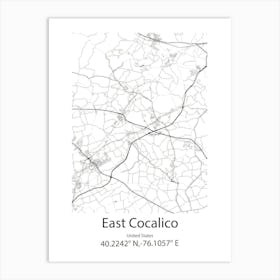 East Cocalico,United States Minimalist Map Art Print