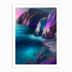 Coastal Cliffs And Rocky Shores, Waterscape Holographic 2 Art Print