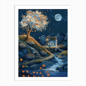 Night In The Forest 3 Art Print