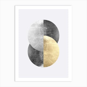 Gold and metal circles 1 Art Print