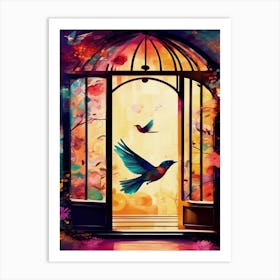 Birds In The Window Art Print