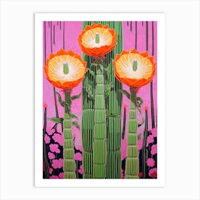 Mexican Style Cactus Illustration Melocactus Cactus 1 Art Print