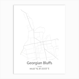 Georgian Bluffs,Canada Minimalist Map Art Print