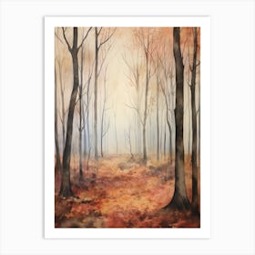 Autumn Forest Landscape Hallerbos Belgium Art Print