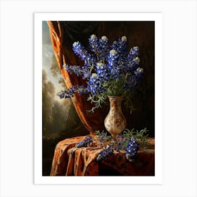 Baroque Floral Still Life Bluebonnet 3 Art Print