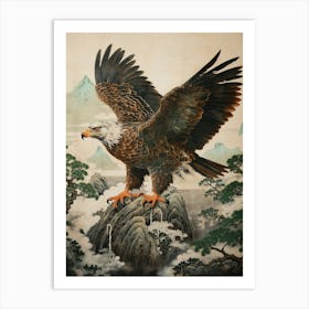 Ohara Koson Inspired Bird Painting Eagle 1 Art Print