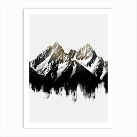 Mountain Range Watercolor Painting Art Print