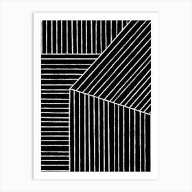 Black And White Modern Line Art A Art Print