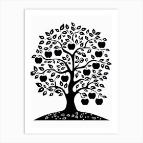 Apple Tree Simple Geometric Nature Stencil 2 Art Print