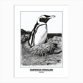 Penguin Nesting Poster 5 Art Print