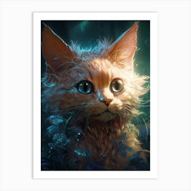 Cat In The Forest Art Print