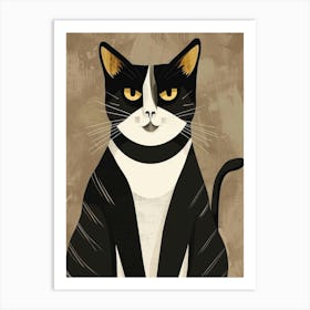 Black And White Cat 28 Art Print