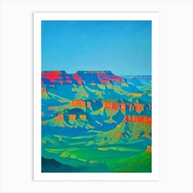 Grand Canyon National Park United States Of America Blue Oil Painting 1  Art Print