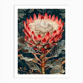 William Morris Inspired Flower Pattern 14 Art Print