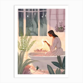 Girl In A Bath Art Print