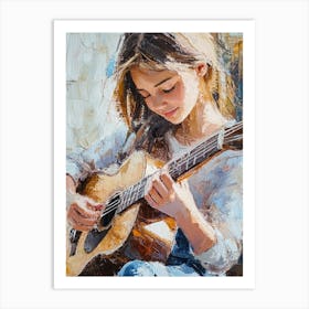 The Girl Plays The Guitar Art Print