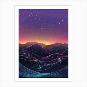 Landscape With Stars Art Print