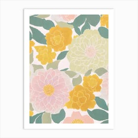 Camellia Pastel Floral 3 Flower Art Print