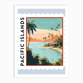 Pacific Islands 2 Travel Stamp Poster Art Print