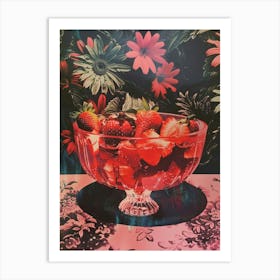 Strawberry Jelly Retro Collage 2 Art Print