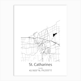 St Catharines,Canada Minimalist Map Art Print