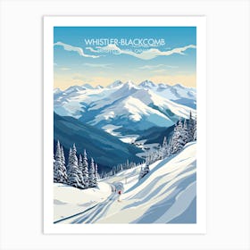 Poster Of Whistler Blackcomb   British Columbia, Canada, Ski Resort Illustration 6 Art Print