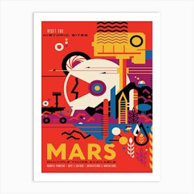 Mars Space Vintage Poster Art Print