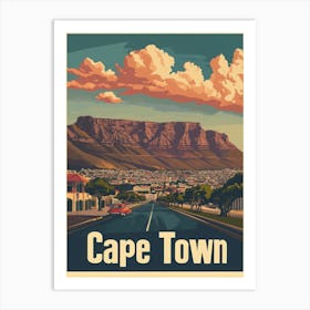 Aihrgdesign A Vintage Travel Poster Of Cape Town Featuring Th Cde277db 8e91 405d A7ed 4bd3e349b374 0 Art Print