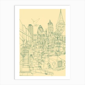 London! (Cream) Art Print