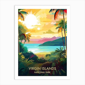 Virgin Islands National Park Travel Poster Illustration Style 3 Art Print