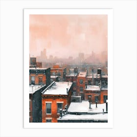 New York Rooftops Morning Skyline 2 Art Print